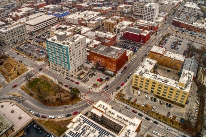 Aerial View of Downtown Springfield, Missouri