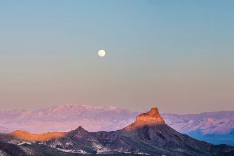 An almost full moon near Kingman, Arizona.