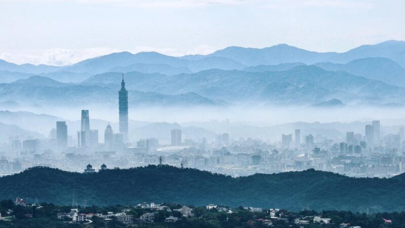 Taiwan skyline during winter