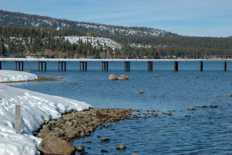 Long Wooden Pier Above Lake Tahoe