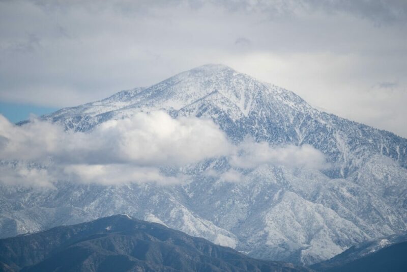 The Snow Covered Anderson Peak Mountain in San Bernardino County, California, USA | Does it snow in San Bernardino?
