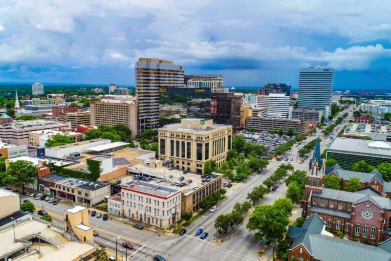 Aerial View of Downtown Columbia, South Carolina | Does it Snow in Columbia?