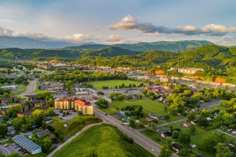 Aerial View of Pigeon Forge and Sevierville, Tennessee | Does it Snow in Pigeon Forge?