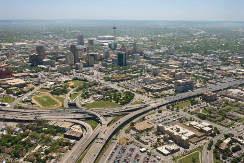 Aerial view of San Antonio, Texas | Does it Snow in San Antonio, Texas