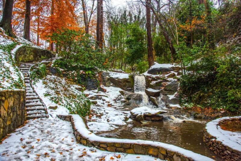 Falls Park in Downtown Greenville, South Carolina, USA | Does it Snow in Greenville?