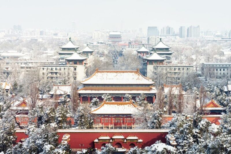 Jingshan park, Beijing, China | does it snow in Beijing?