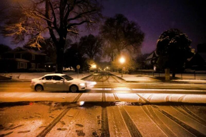 Memphis Experiences snowfall overnight as a winter storm moved through the area on Sunday, Jan. 16, 2022