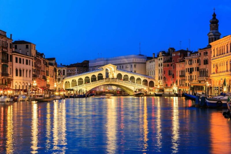 Railto Bridge and Grand Canal at Venice, Italy