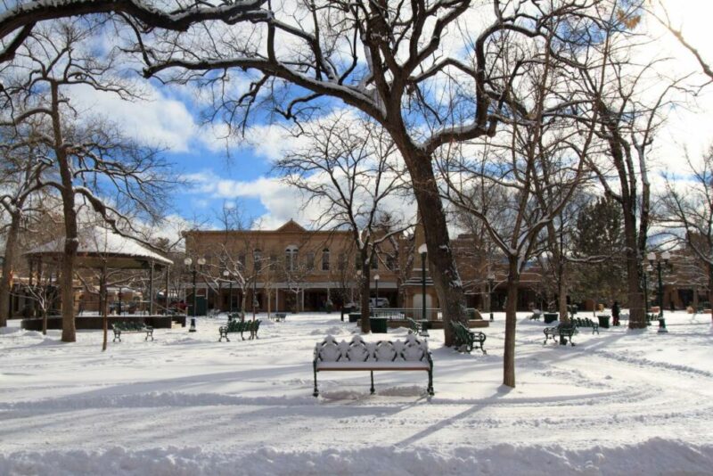 Santa Fe in Snow - The Santa Fe Plaza | Does it Snow in Santa Fe?