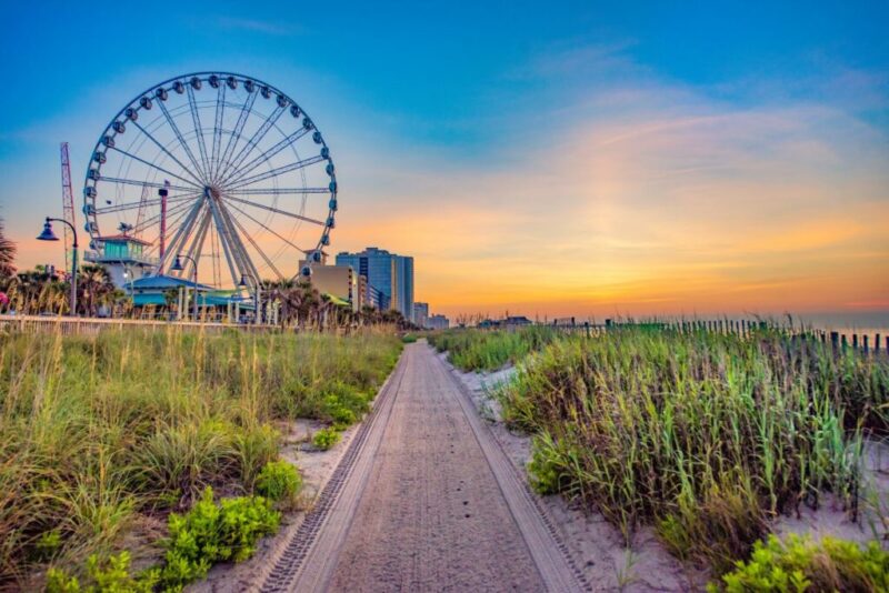 SkyWheel in Myrtle Beach, South Carolina, USA at Sunrise | Does it Snow in South Carolina?