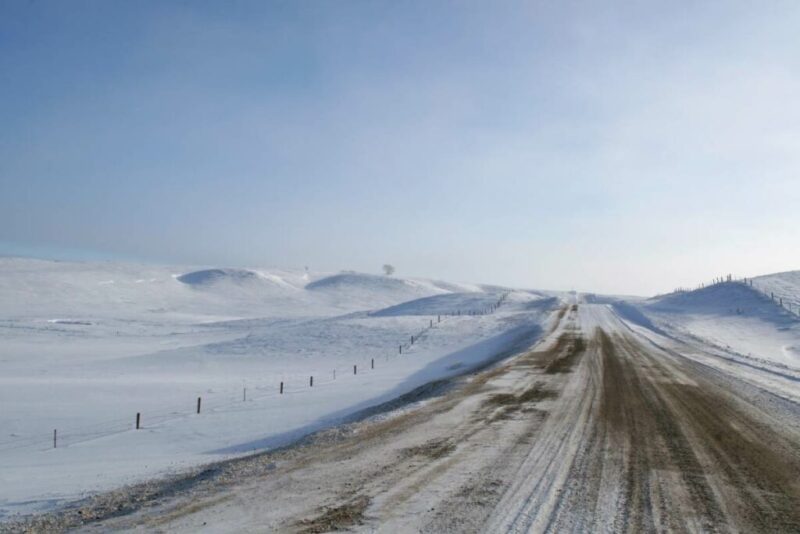 Winter Rural Iowa Gravel Road