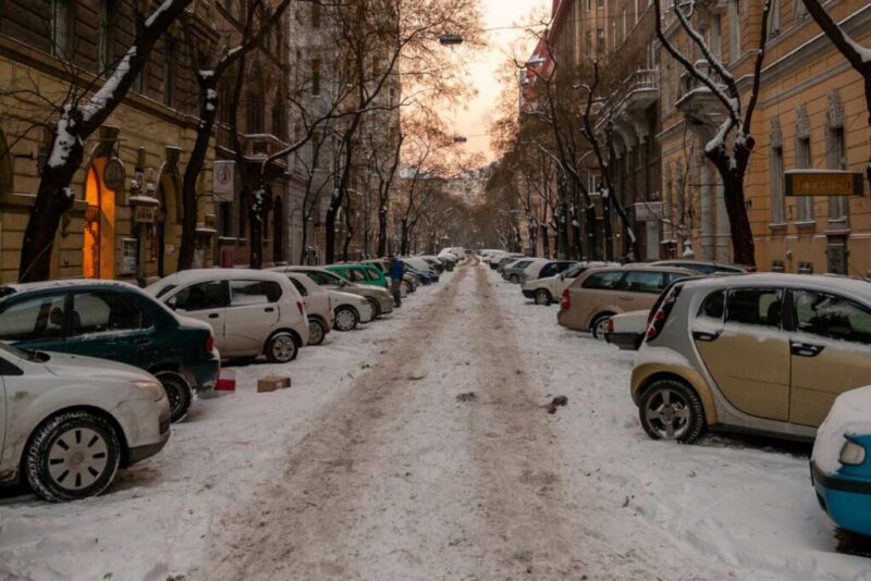 Winter road in Budapest, Hungary | Does it Snow in Budapest, Hungary?